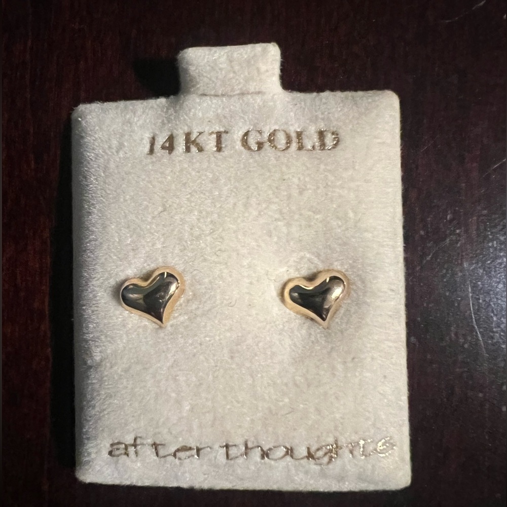 14KT GOLD heart earrings